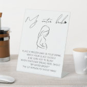 Modern baby shower mijn waterspatbord reclamebord met voetstuk (Insitu)