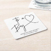 Modern Baby shower Onderzetters Het is een jongen (Schuin)