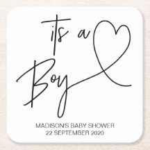Modern Baby shower Onderzetters Het is een jongen