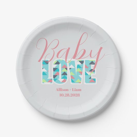 Modern Baby shower papier Bord (Voorkant)