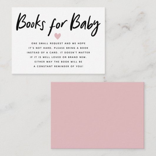 Modern Baby shower Roze | Boekaanvraag Informatiekaartje (Voorkant / Achterkant)