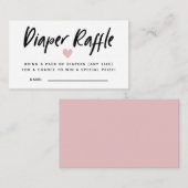 Modern Baby shower Roze | Diaper Raffle Ticket Informatiekaartje (Voorkant / Achterkant)