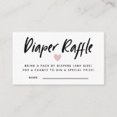 Modern Baby shower Roze | Diaper Raffle Ticket Informatiekaartje (Voorkant)
