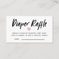 Modern Baby shower Roze | Diaper Raffle Ticket