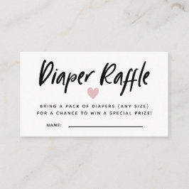 Modern Baby shower Roze | Diaper Raffle Ticket Informatiekaartje