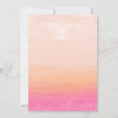 Modern baby shower roze koraal waterverf ombre kaart (Achterkant)