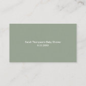 Modern Baby Shower Sage Green Diaper Raffle Informatiekaartje (Achterkant)