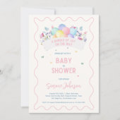 Modern Baby shower Theme Wildflowers Balloons Kaart (Voorkant)