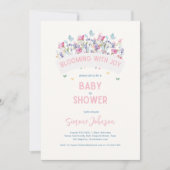 Modern Baby shower Theme Wildflowers Meisjes Kaart (Voorkant)