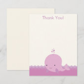 Modern Baby shower voor de walvis - Hartelijk dank Bedankkaart (Voorkant / Achterkant)