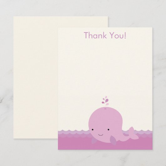 Modern Baby shower voor de walvis - Hartelijk dank Bedankkaart (Voorkant / Achterkant)