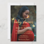 modern baby shower voor goudkalligrafie kaart (Voorkant)