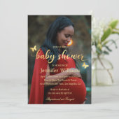 modern baby shower voor goudkalligrafie kaart (Staand voorkant)