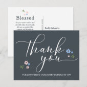 Modern Baby shower voor kalligrafie Briefkaart (Voorkant / Achterkant)