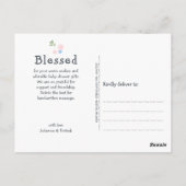 Modern Baby shower voor kalligrafie Briefkaart (Achterkant)