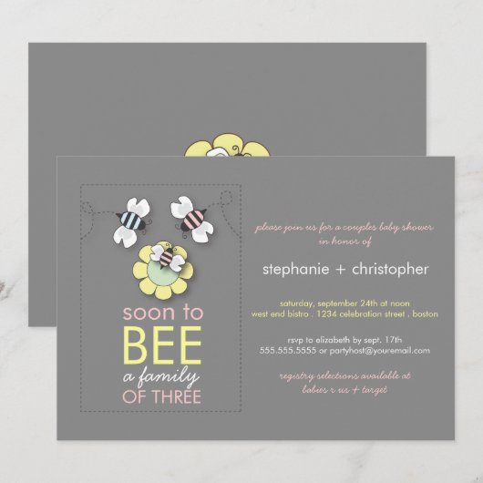 Modern Baby shower voor mannelijke en vrouwelijke  Kaart (Voorkant / Achterkant)