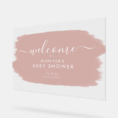Modern Baby shower Welkom Paint White Blush Acryl Bord (Hoek)