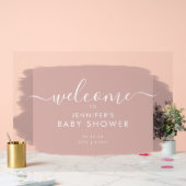 Modern Baby shower Welkom Paint White Blush Acryl Bord (Huwelijk)