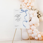 Modern baby shower welkomstbord met blauwe boog poster