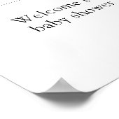 Modern baby shower welkomstbord met roze strik poster (Hoek)