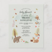 Modern Baby shower Woodland Animals Invitation (Voorkant)