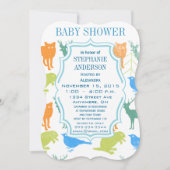 Modern Baby Woodland Creatures Shower Kaart