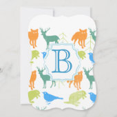 Modern Baby Woodland Creatures Shower Kaart (Achterkant)