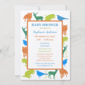 Modern Baby Woodland Creatures Shower Kaart (Voorkant)
