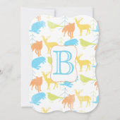 Modern Baby Woodland Creatures Shower Kaart (Achterkant)