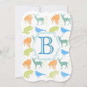 Modern Baby Woodland Creatures Shower Kaart (Achterkant)