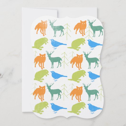 Modern Baby Woodland Creatures Shower Kaart (Achterkant)