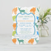 Modern Baby Woodland Creatures Shower Kaart (Staand voorkant)