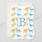 Modern Baby Woodland Creatures Shower Kaart (Achterkant)