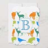 Modern Baby Woodland Creatures Shower Kaart (Achterkant)