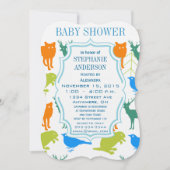 Modern Baby Woodland Creatures Shower Kaart (Voorkant)