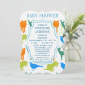 Modern Baby Woodland Creatures Shower Kaart (Staand voorkant)