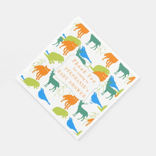Modern Baby Woodland Creatures Shower Servet (Hoek)