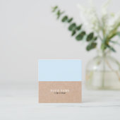 Modern BabyBlue PRINTED Kraft Square Visitekaartje (Staand voorkant)