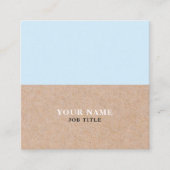 Modern BabyBlue PRINTED Kraft Square Visitekaartje (Voorkant)