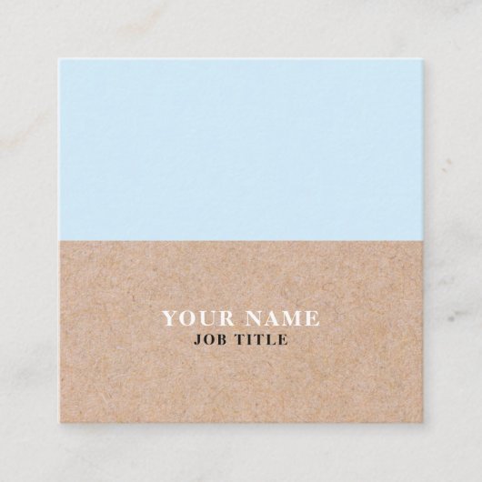 Modern BabyBlue PRINTED Kraft Square Visitekaartje (Voorkant)