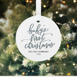 Modern Baby's Eerste Kerst Custom Ornament