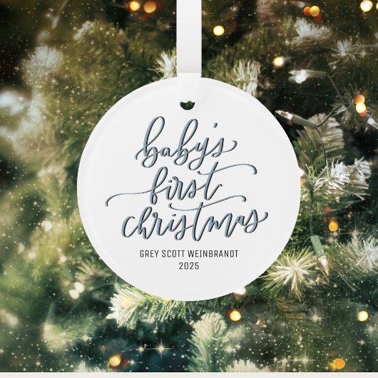 Modern Baby's Eerste Kerst Custom Ornament