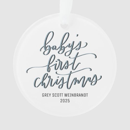 Modern Baby's Eerste Kerst Custom Ornament (voorkant)