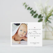 Modern Baby's Eerste Kerst Foto Feestdagenkaart (Staand voorkant)