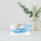 Modern babysitten bedrijf | Blue Sky Babysitter Visitekaartje (Staand voorkant)