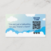 Modern babysitten bedrijf | Blue Sky Babysitter Visitekaartje (Achterkant)