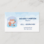 Modern babysitten bedrijf | Fox Babysitter Visitekaartje (Voorkant)