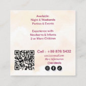 Modern babysitten bedrijf | nanny-Beer Vierkante Visitekaartje (Achterkant)