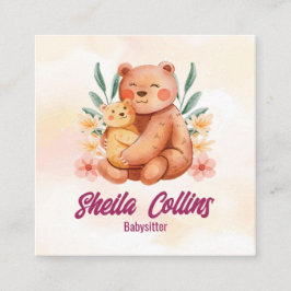 Modern babysitten bedrijf | nanny-Beer Vierkante Visitekaartje