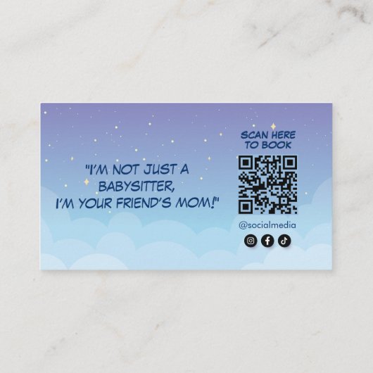 Modern babysitten bedrijf | Panda Babysitter Visitekaartje (Achterkant)